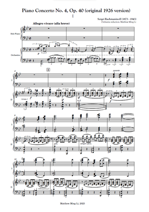 Rachmaninoff: Piano Concerto No. 4 (original 1926 ed.) for 2